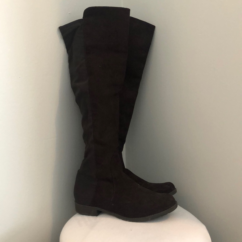 Brown under the knee boots